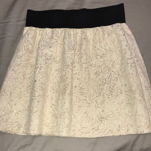 Holiday gold detail elastic waist skirt